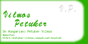 vilmos petuker business card